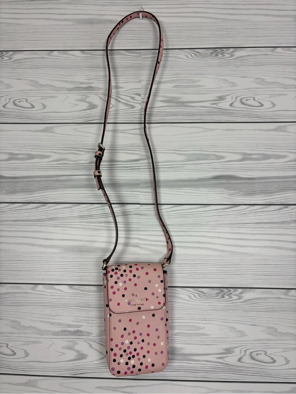 Kate Spade New York Staci Festive confetti polka dot phone crossbody purse